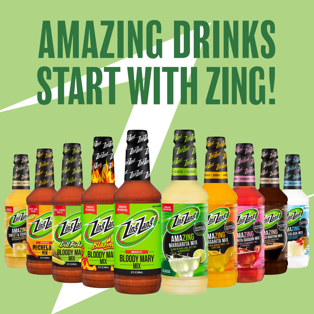 Zing Zang ingredients display mango, limes and agave showcasing natural recipe