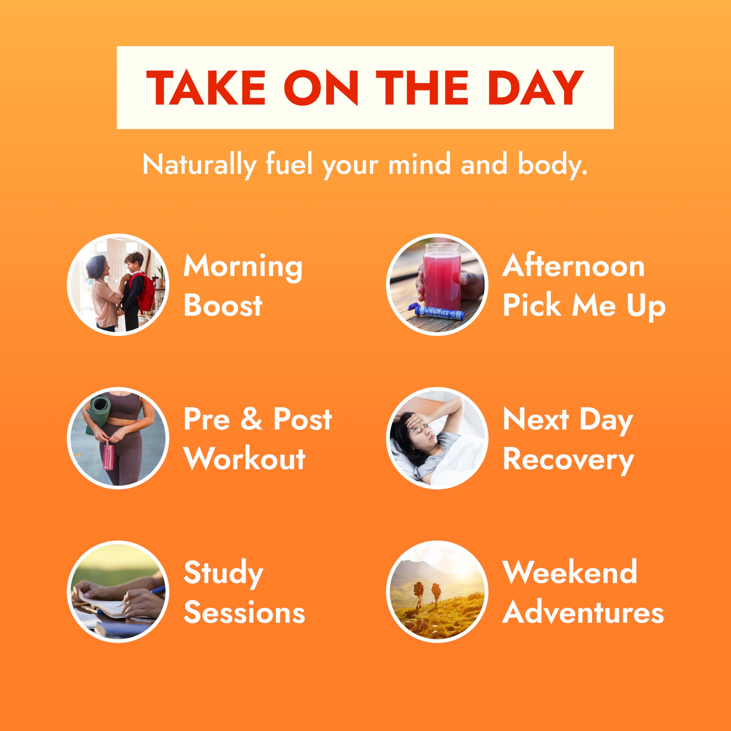 Zipfizz lifestyle runner with bottle showing on-the-go energy and hydration benefits