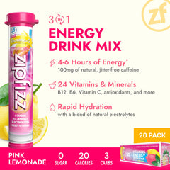 Zipfizz close-up powder texture highlighting mixability and no-sugar benefit