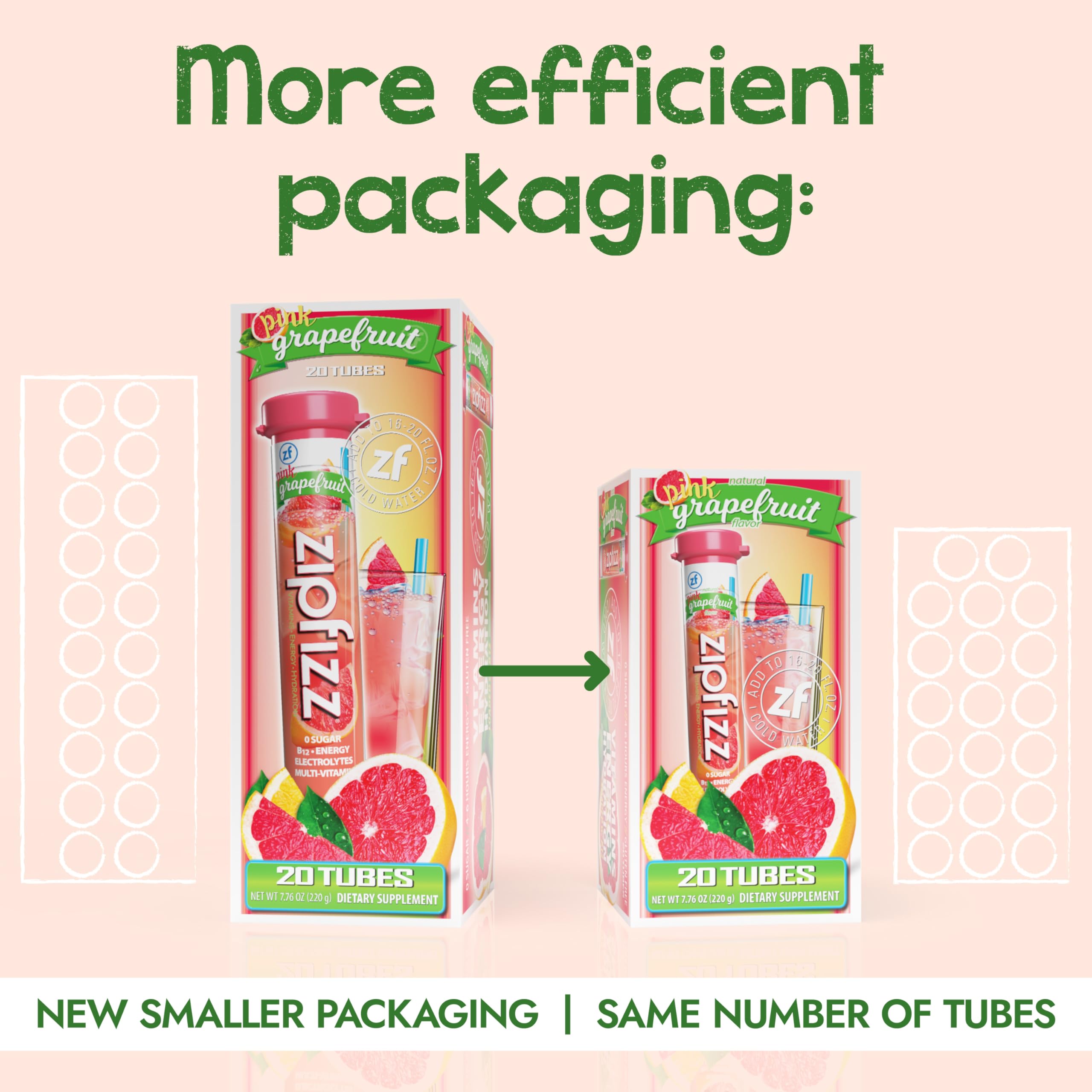 Zipfizz single stick tube close-up displaying easy single-serve convenience