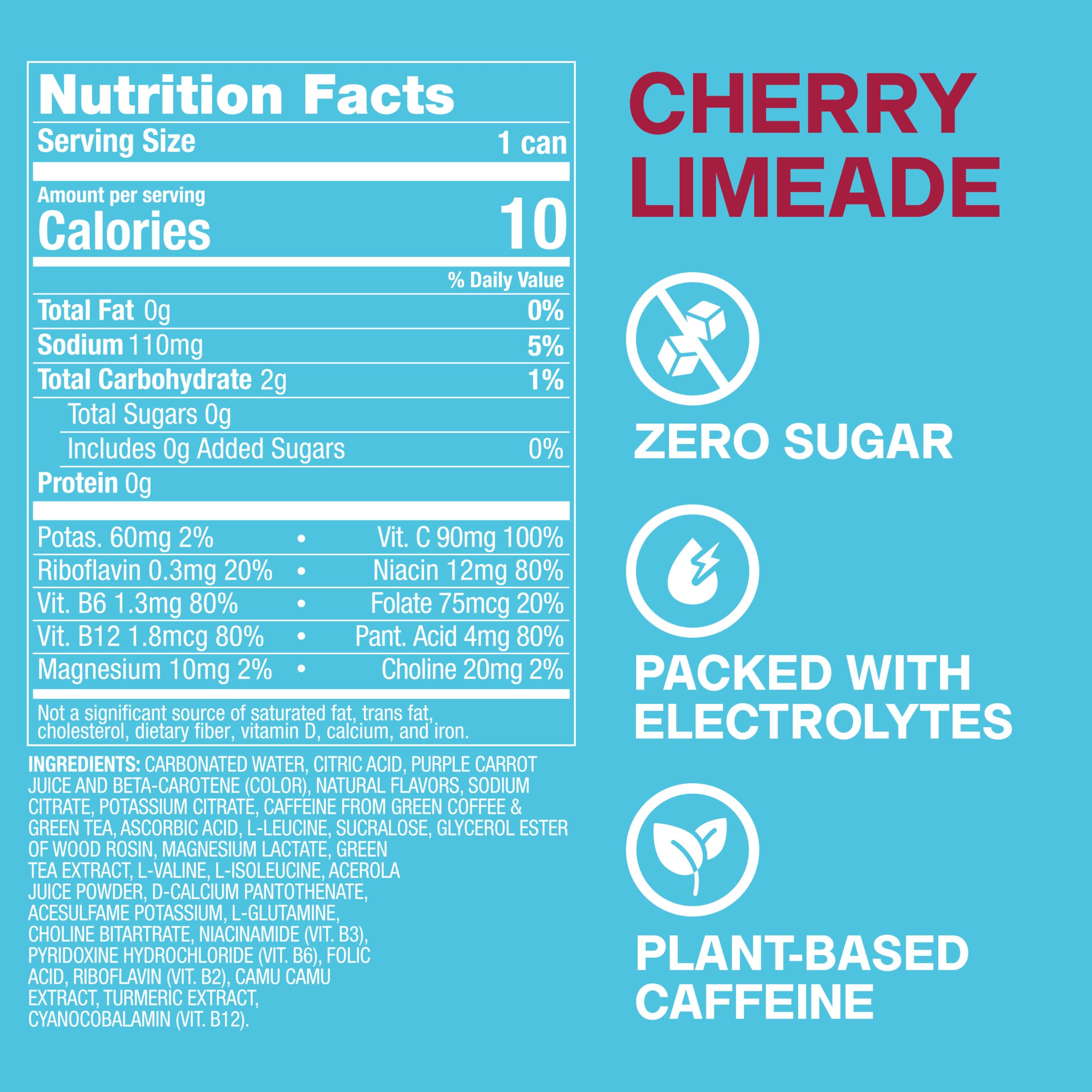 ZOA Cherry Limeade can close-up highlighting vibrant label and refreshing appeal