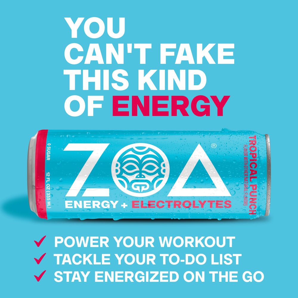 ZOA Cherry Limeade can close-up showing zesty flavor and vitamin C