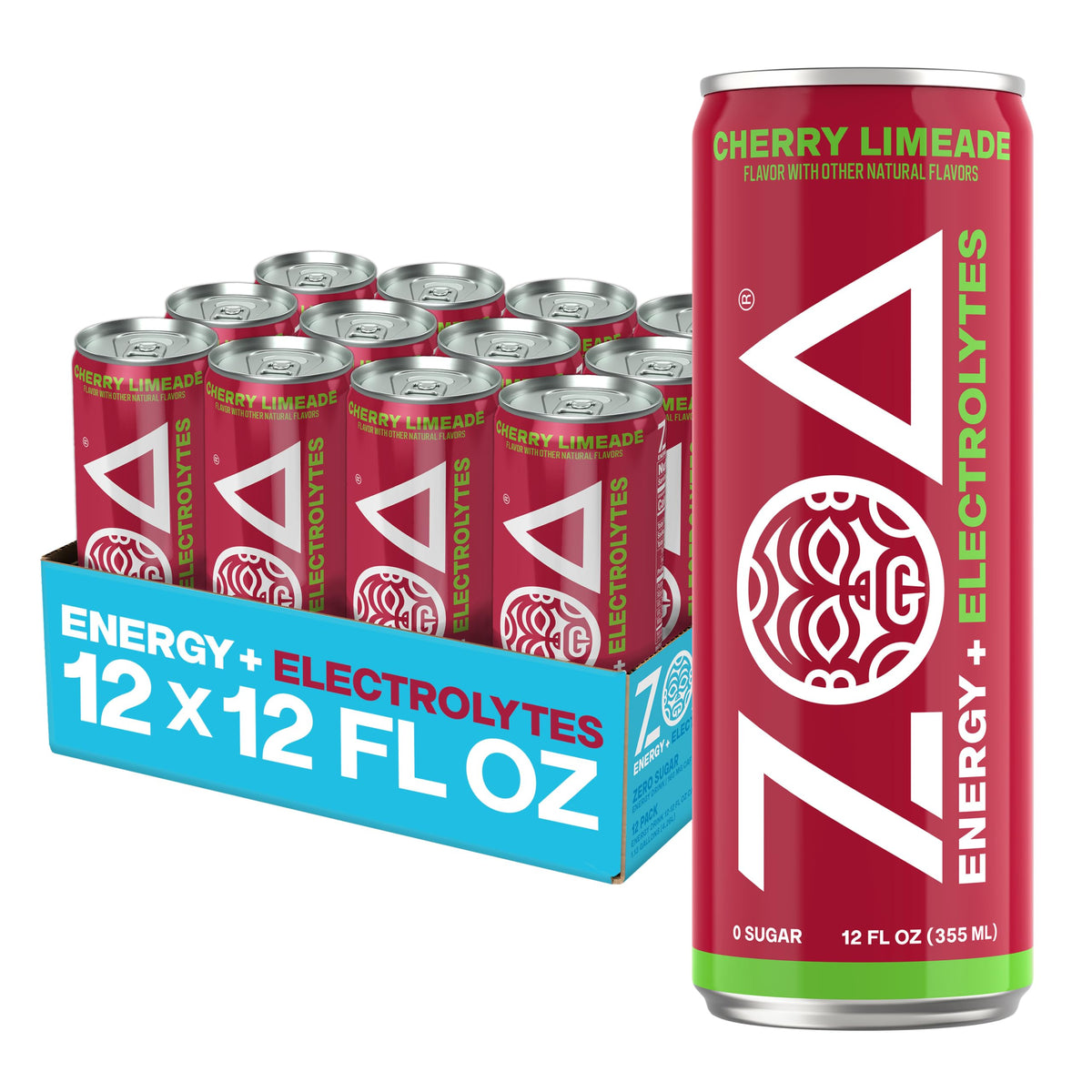 ZOA can front packaging showing Cherry Limeade flavor and zero sugar clarity