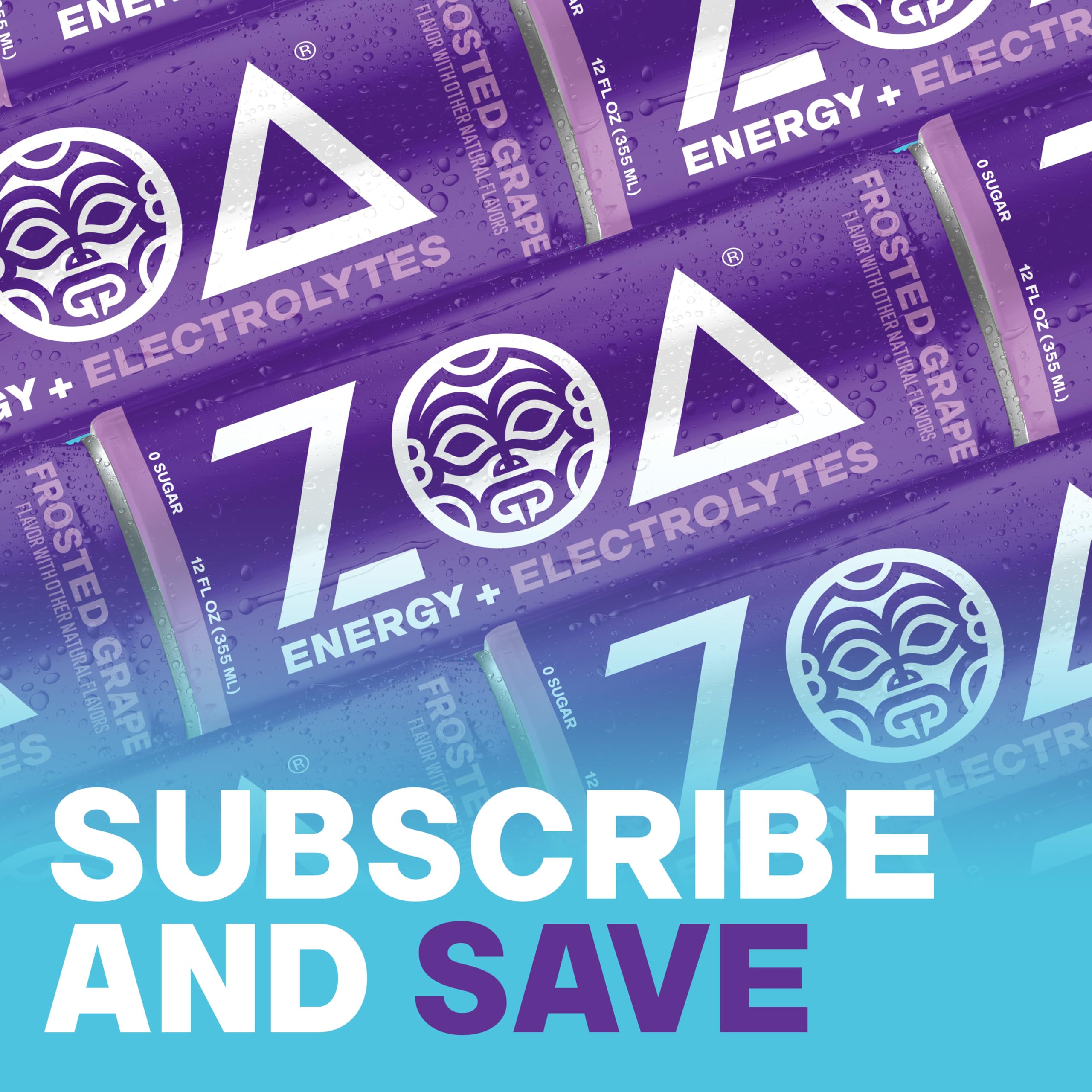 ZOA Frosted Grape cans chilled in fridge, ready to grab for convenient supply benefit