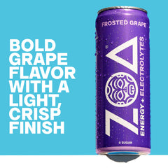 ZOA Frosted Grape pouring into glass showing thirst-quenching refreshment benefit