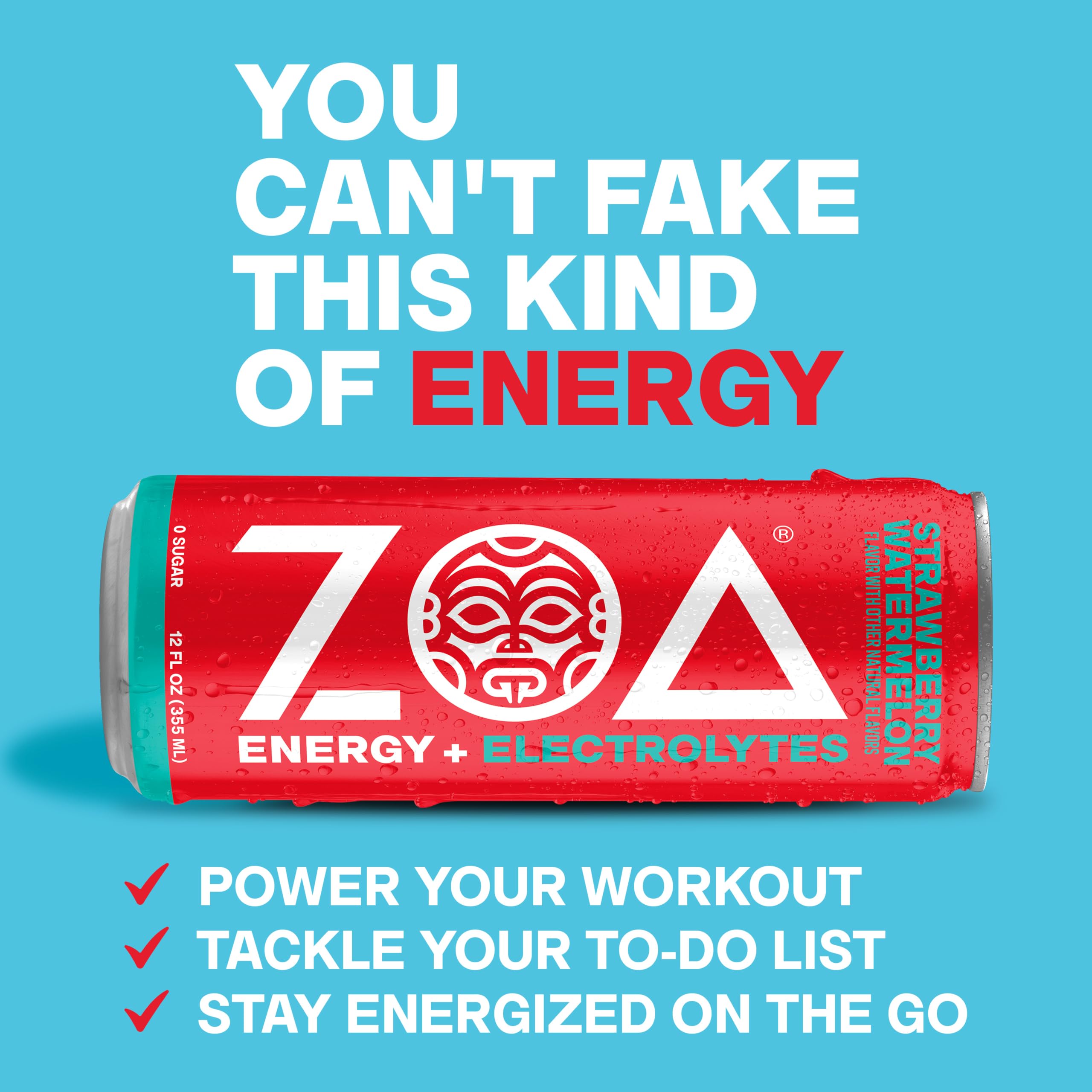 ZOA can at gym showing energy boost and exercise-ready benefit
