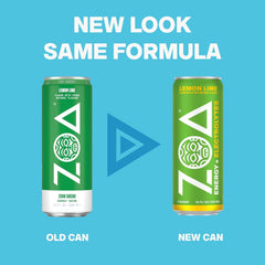 ZOA can close-up highlighting can text and zero sugar callout for clarity