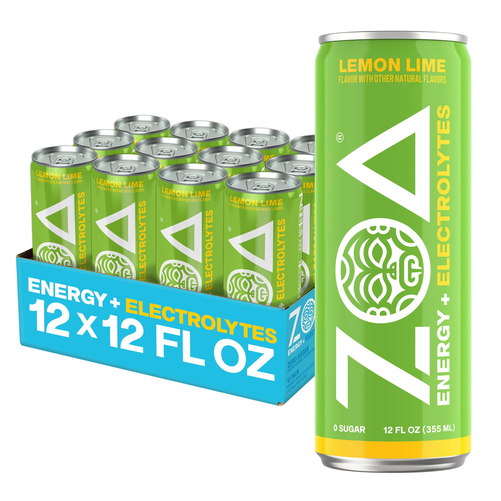 ZOA lemon lime front can shows bright citrus label and easy-grip design
