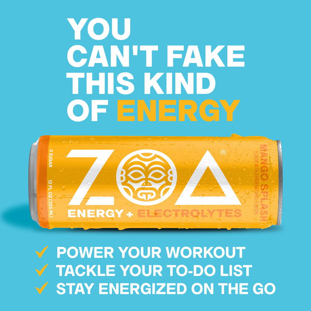 ZOA mango texture close-up emphasizing real fruity flavor and creamy finish