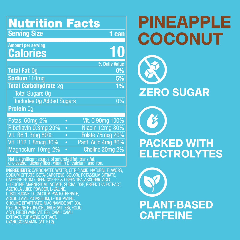 ZOA Pineapple Coconut can top view with pull-tab visible for grab-and-go convenience