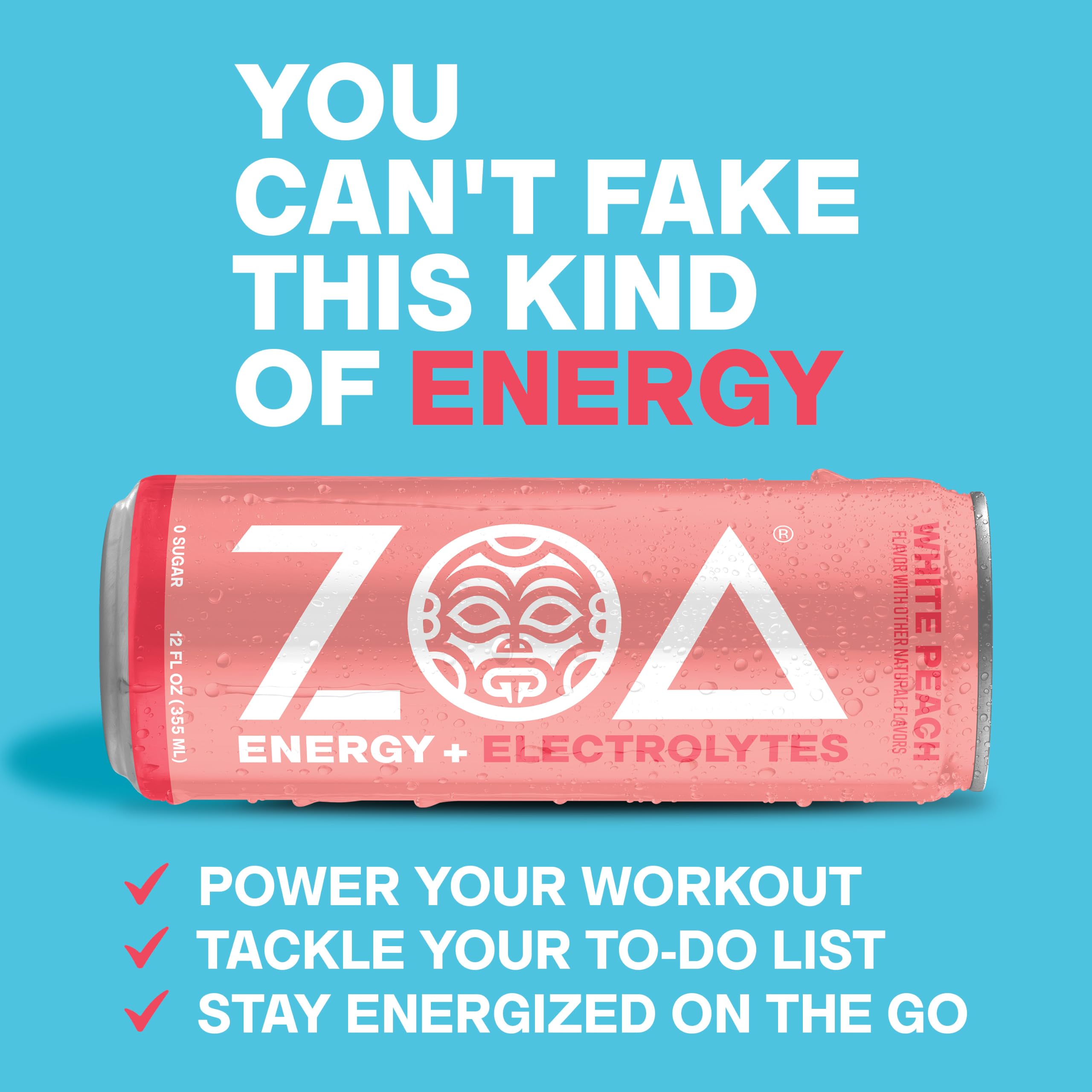 ZOA can beside workout gear showing energy support for exercise benefit