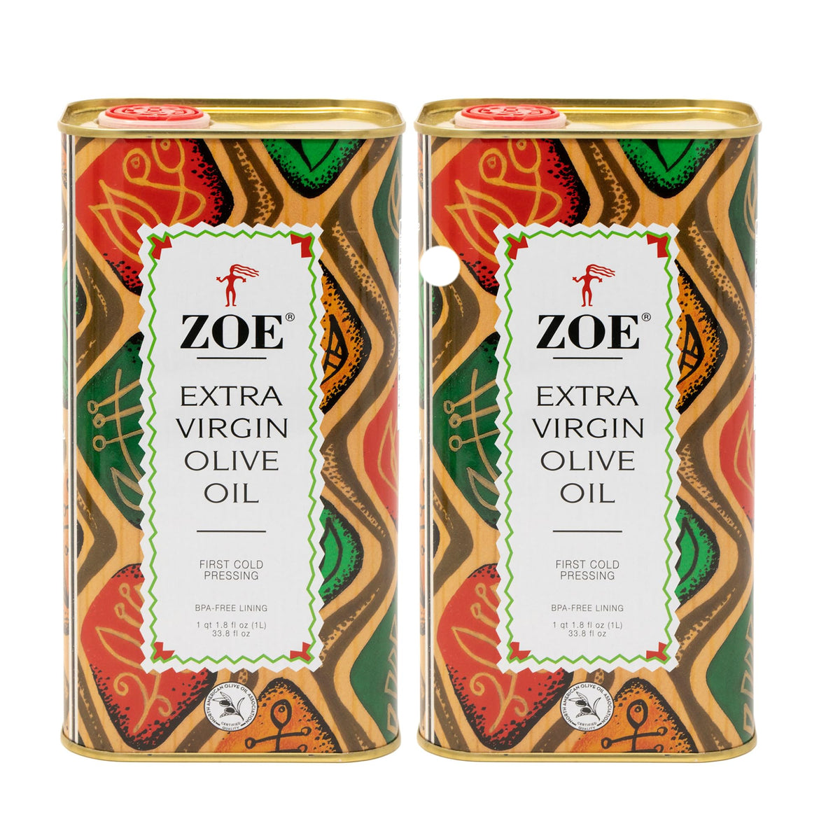 ZOE front tin showing label and secure cap, preserves freshness