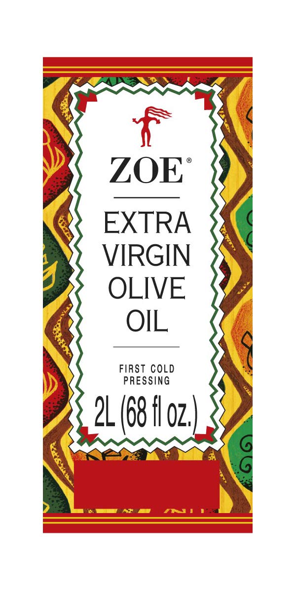 ZOE label close-up showing Spanish origin and first cold-pressed details