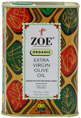 ZOE bottle front view showing organic extra virgin olive oil, enhances pantry appeal