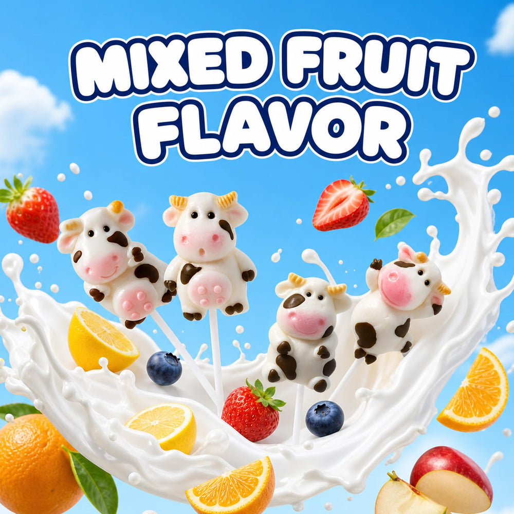 ZOFIA SWEET close-up of cow-shaped candy texture highlighting bright fruit flavor