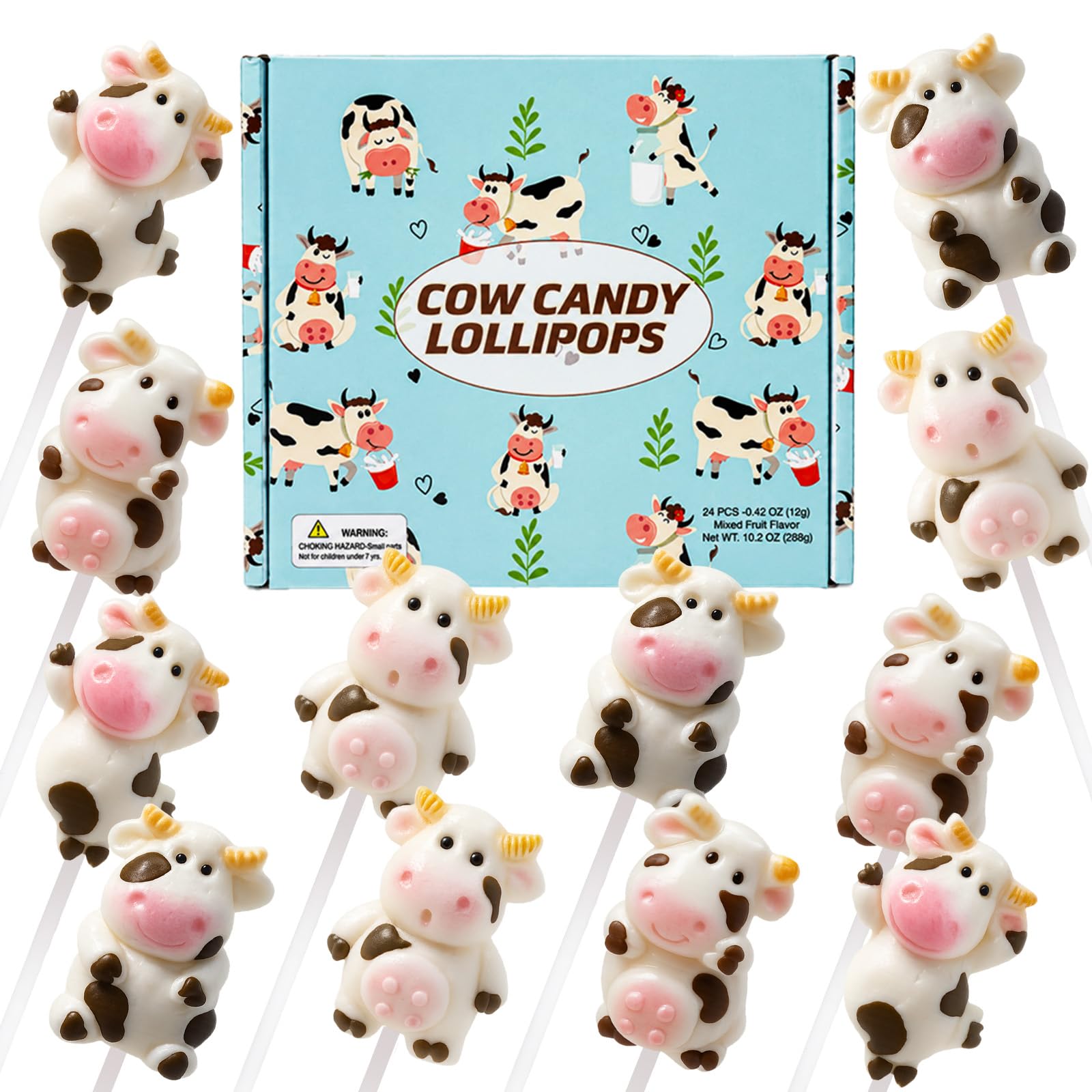 ZOFIA SWEET front pack showing 24-count cow lollipops for easy gifting