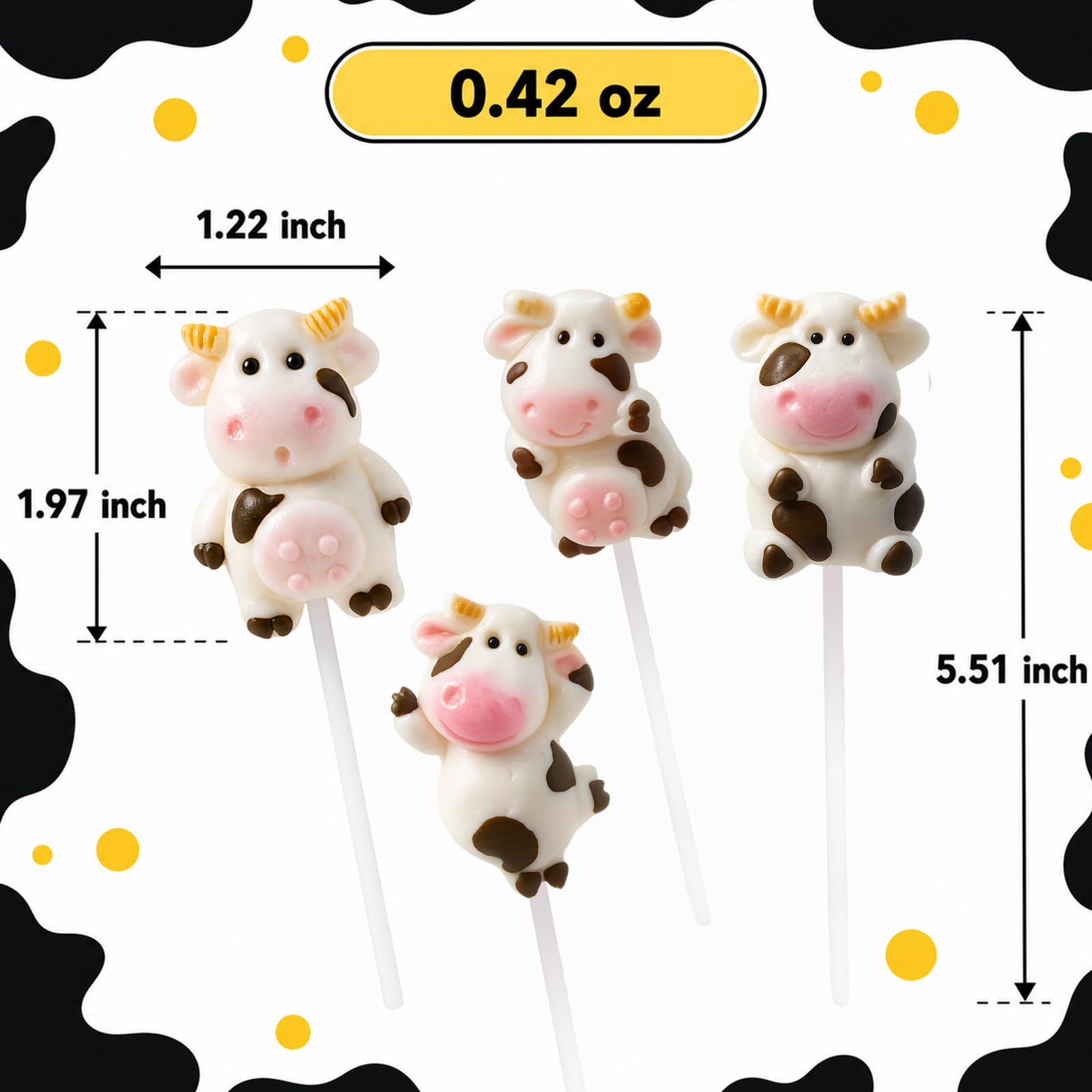 ZOFIA SWEET individually wrapped cow lollipops emphasizing hygiene and portability