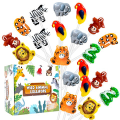 ZOFIA SWEET front packaging showing 24 wildlife-shaped lollipops and benefits