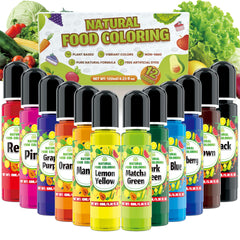 Zogclro front packaging showing 12 natural food coloring bottles and benefits