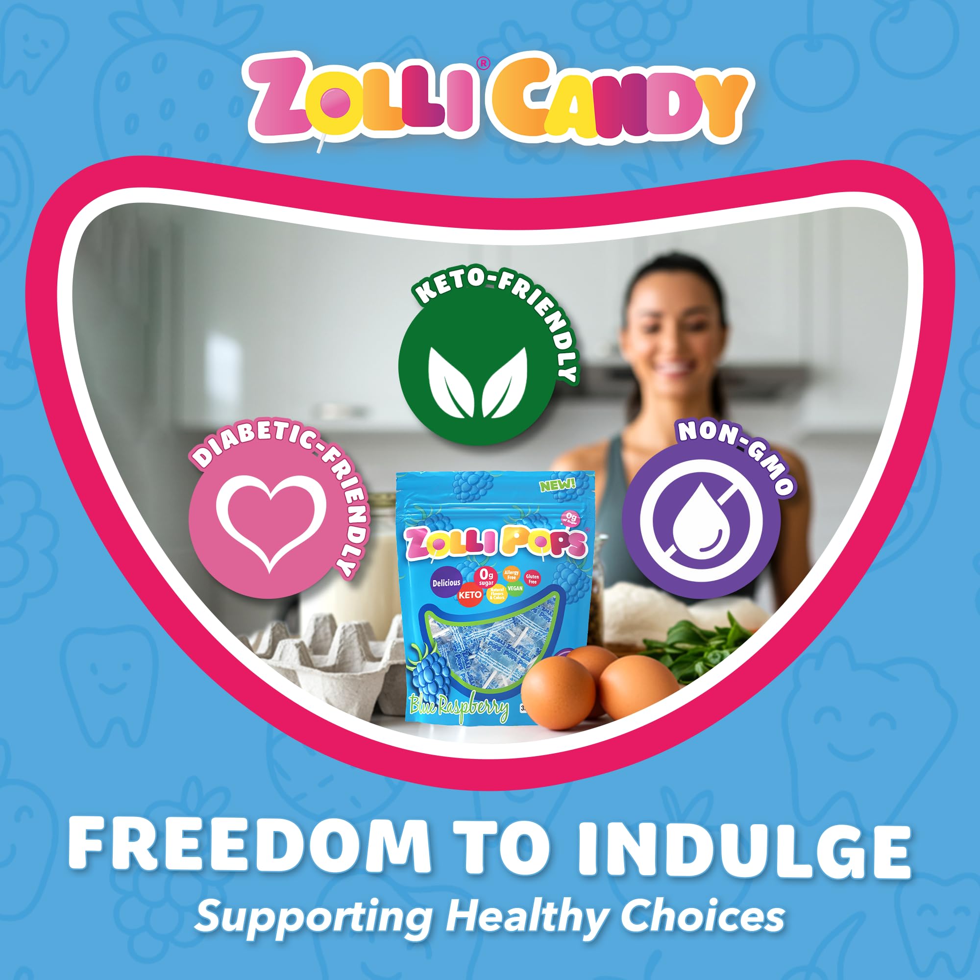 Zollipops placed beside lunchbox for after-meal freshness on-the-go