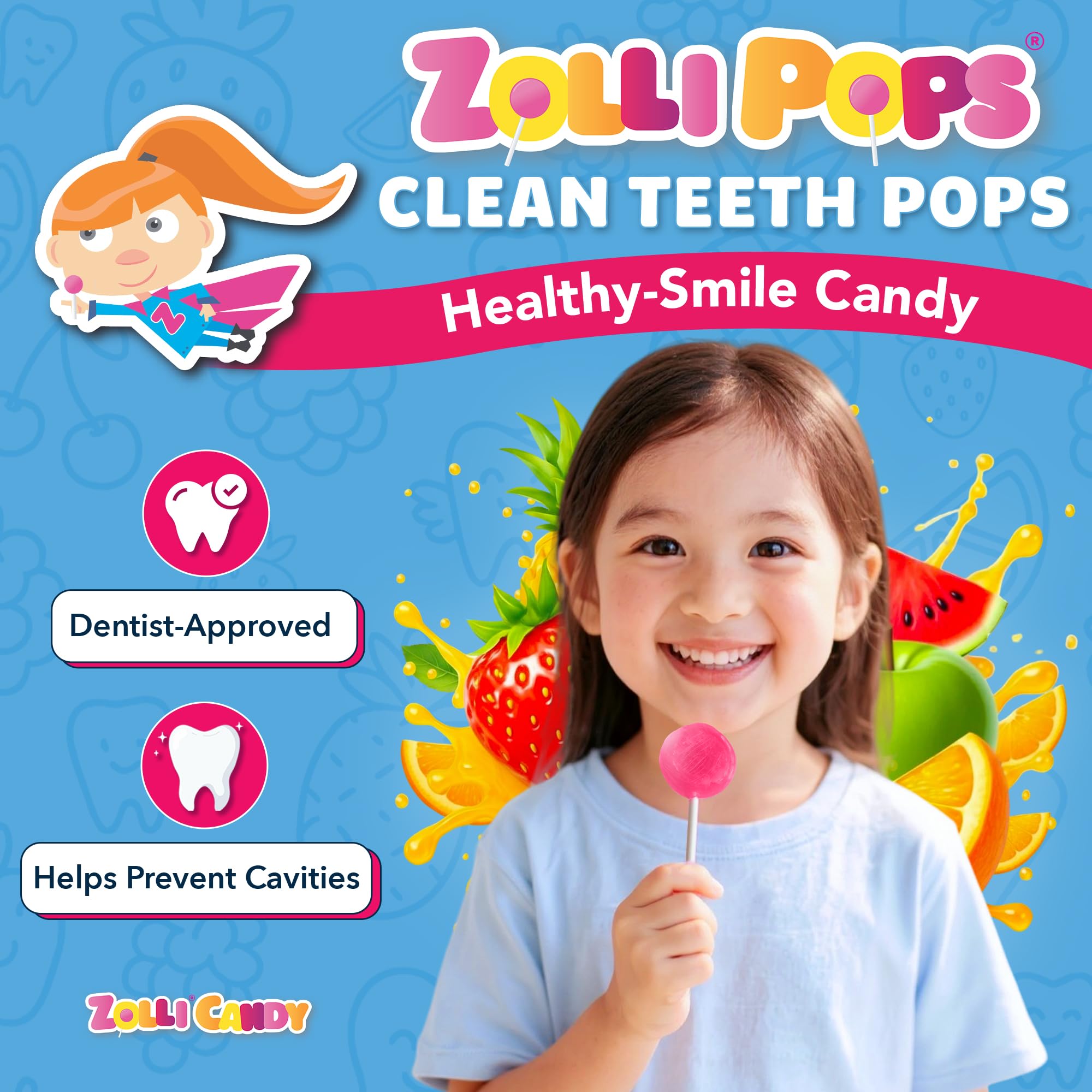 Zollipops close-up of lollipop surface highlighting natural fruit flavor texture