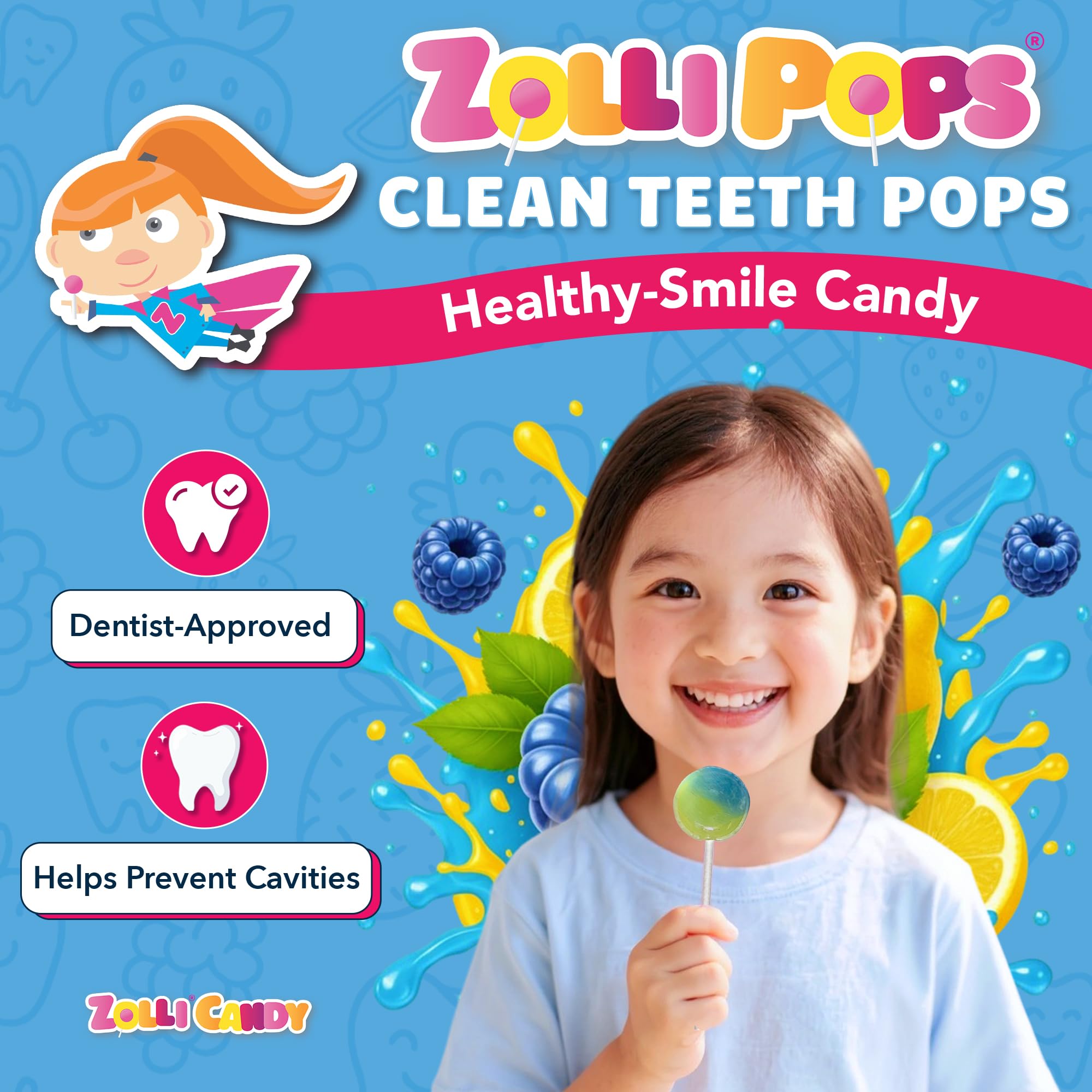 Zollipops close-up texture highlighting smooth dye-free surface and clean appeal