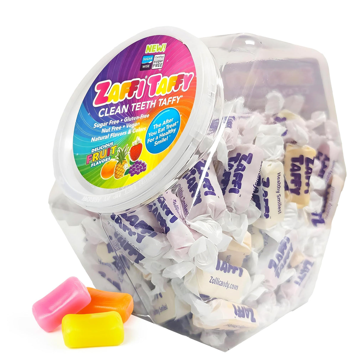 Zollipops front packaging showing variety pack and clear branding benefit