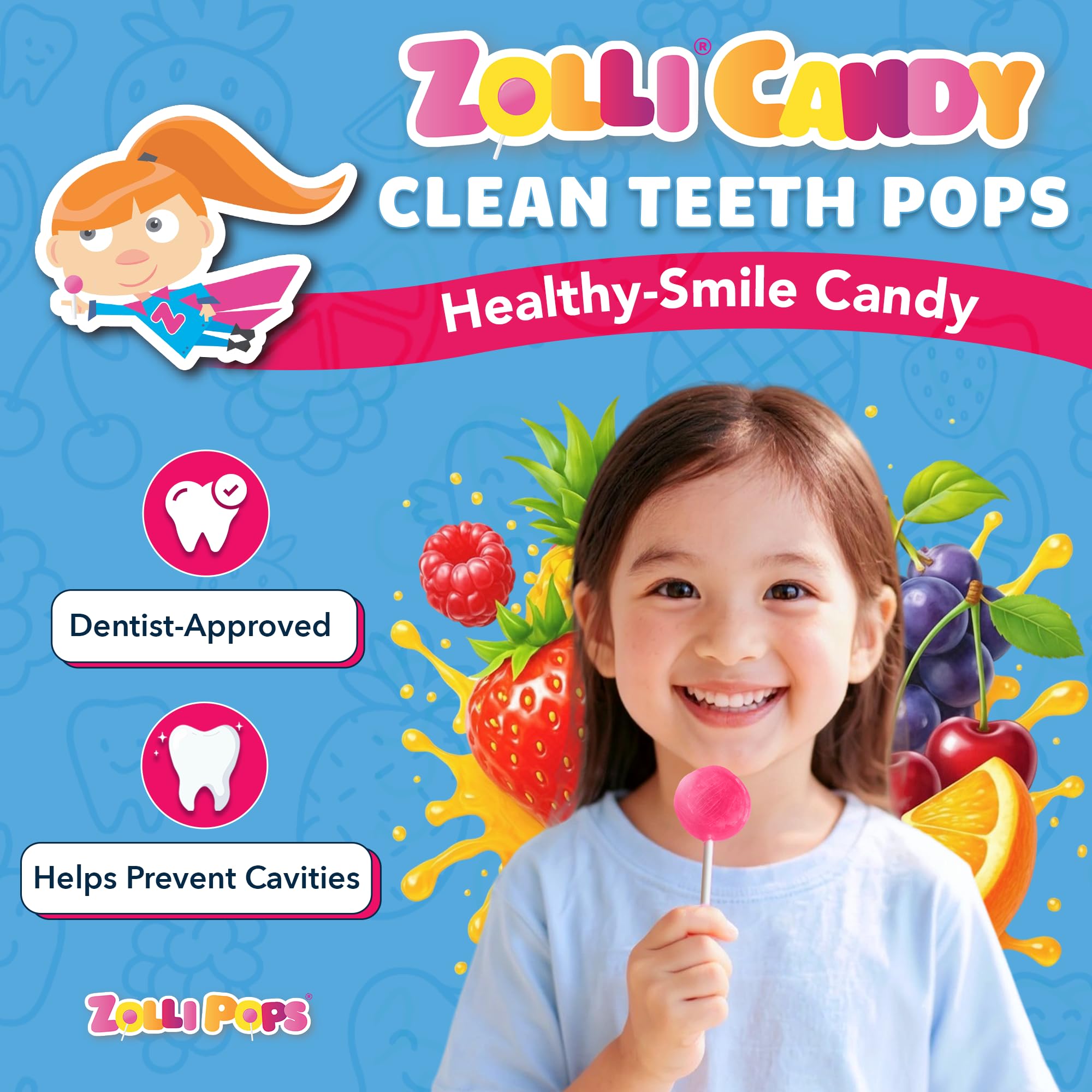 Zollipops close-up of a single lollipop highlighting texture and flavor