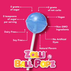 Zollipops candies next to ruler for scale, Zollipops helps gauge serving size