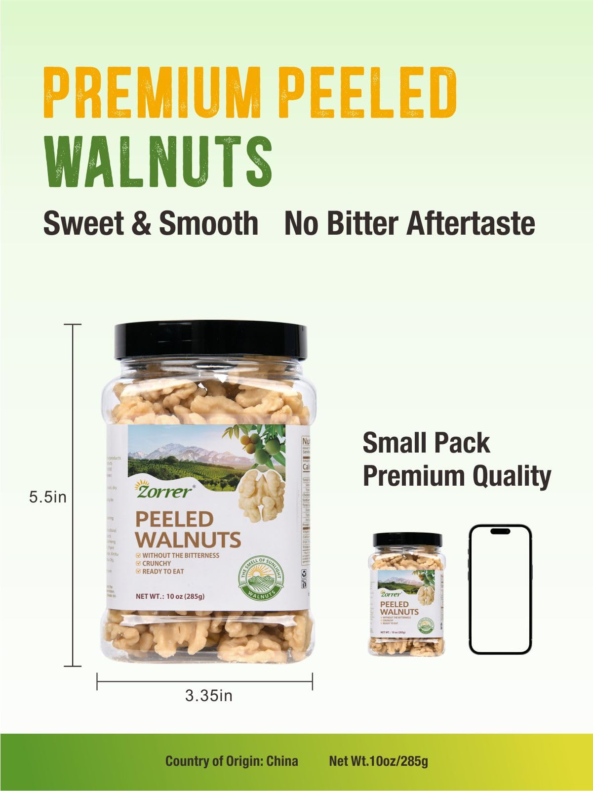 Zorrer walnut halves in a lunchbox, easy ready-to-eat snack for busy days benefit