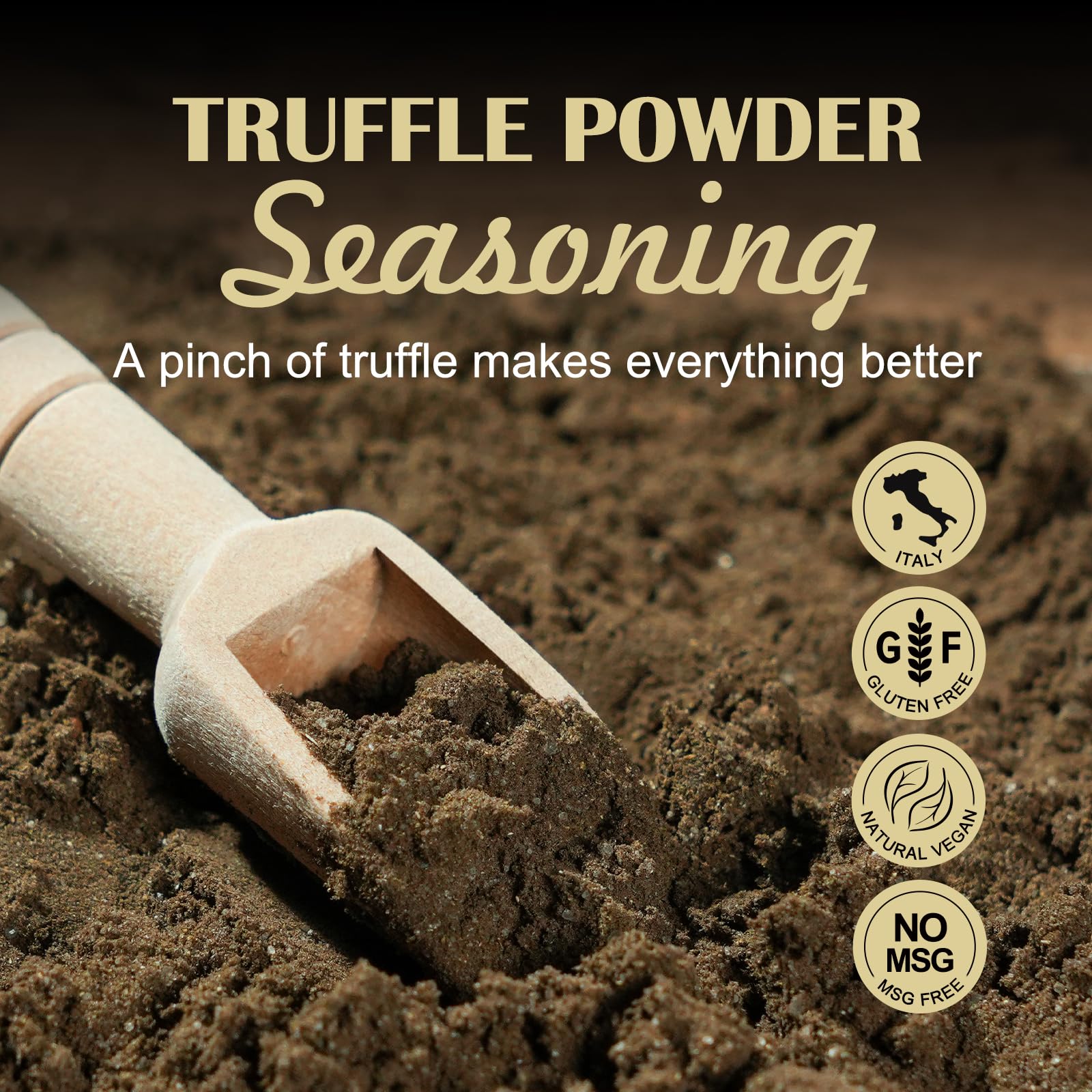 mixing Zorvita powder into olive oil, creating truffle-infused dressing