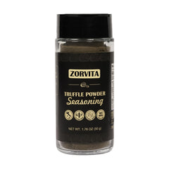 close-up of Zorvita truffle powder texture, highlighting fine grind and aroma