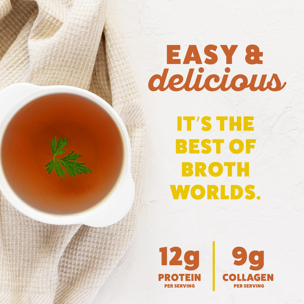 Zoup! beef nutrition label detail highlighting protein and collagen content benefit