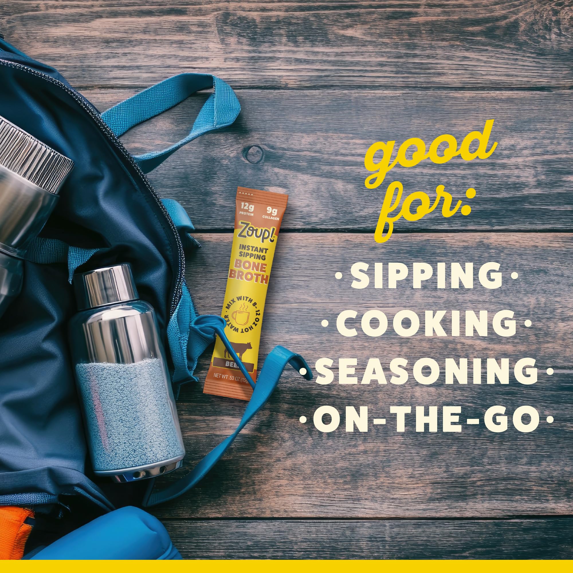 Zoup! beef powder close-up texture showing fine mix for fast dissolution benefit