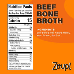 Zoup! broth pouring from jar into pot demonstrating easy pour and flavor boost
