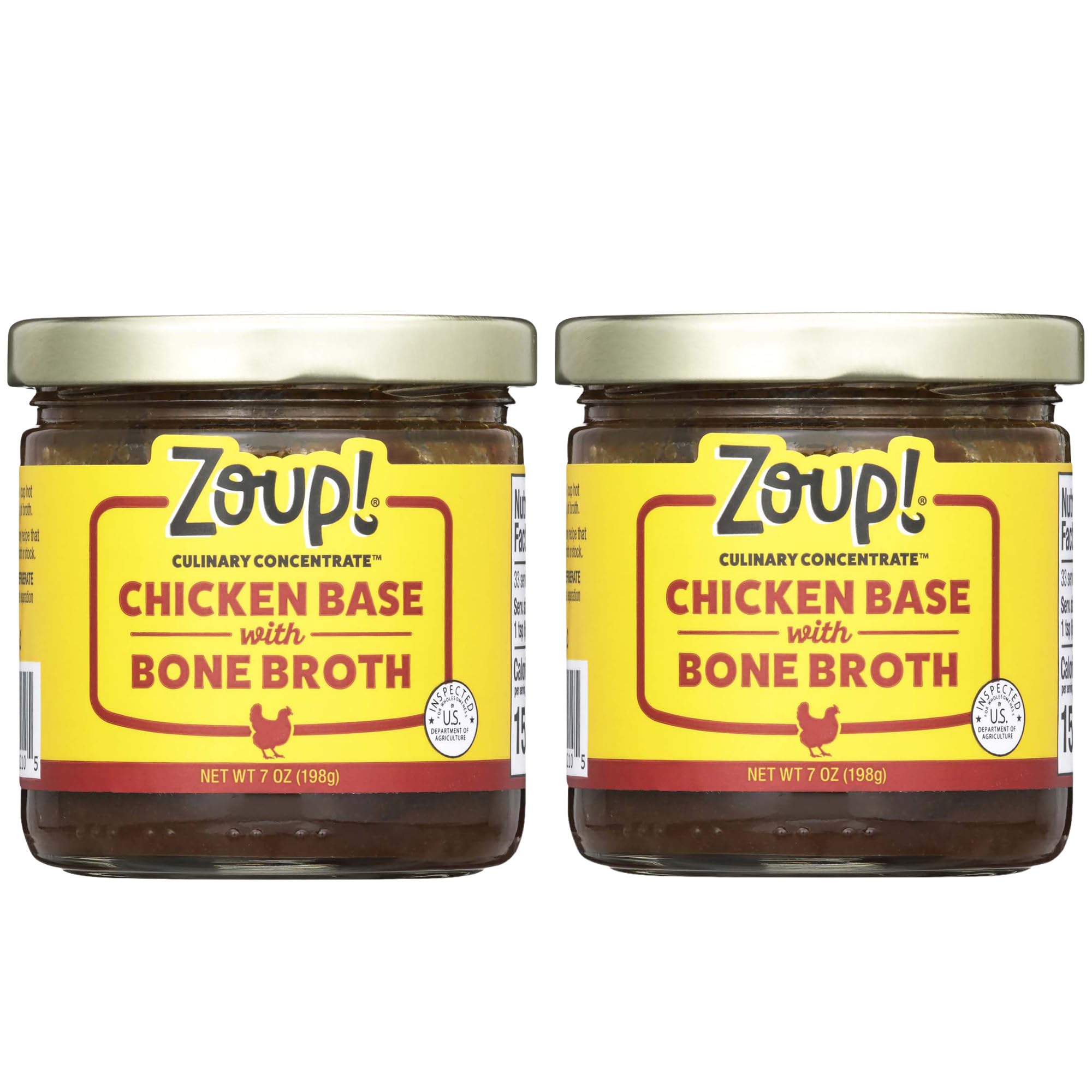 Zoup! front packaging showing two 7 oz jars and brand clarity benefit