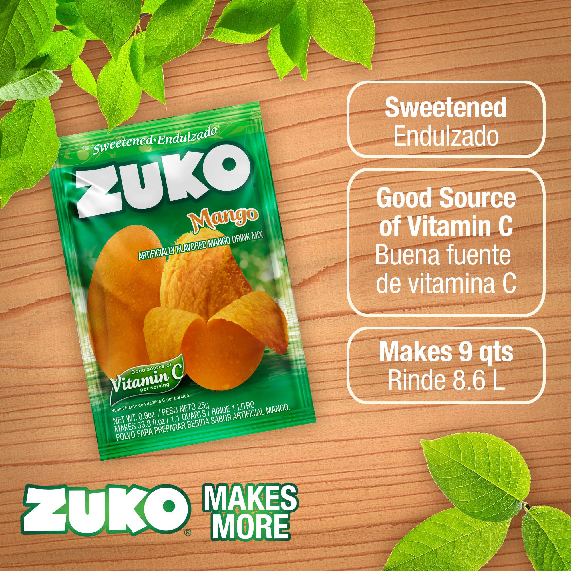 ZUKO close-up of a single mango packet emphasizing portable portioning