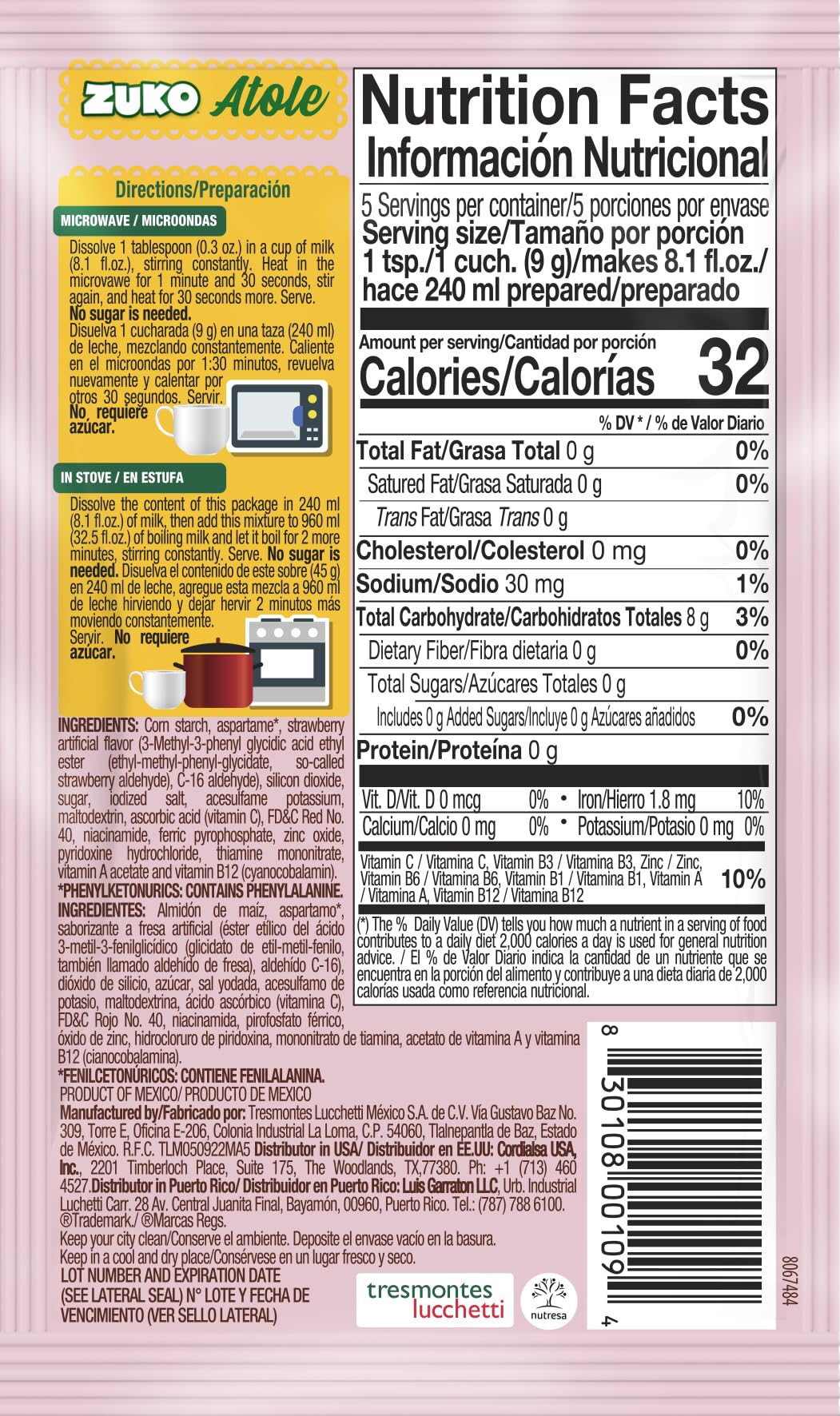 ZUKO single 1.6 oz packet close-up highlighting easy portioning benefit