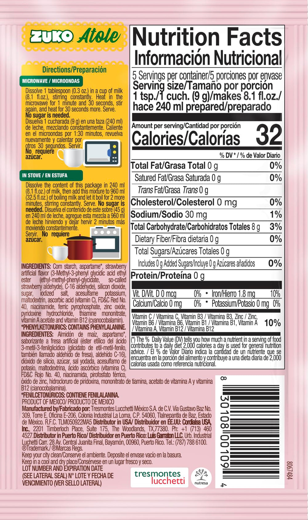 ZUKO single 1.6 oz packet close-up highlighting easy portioning benefit