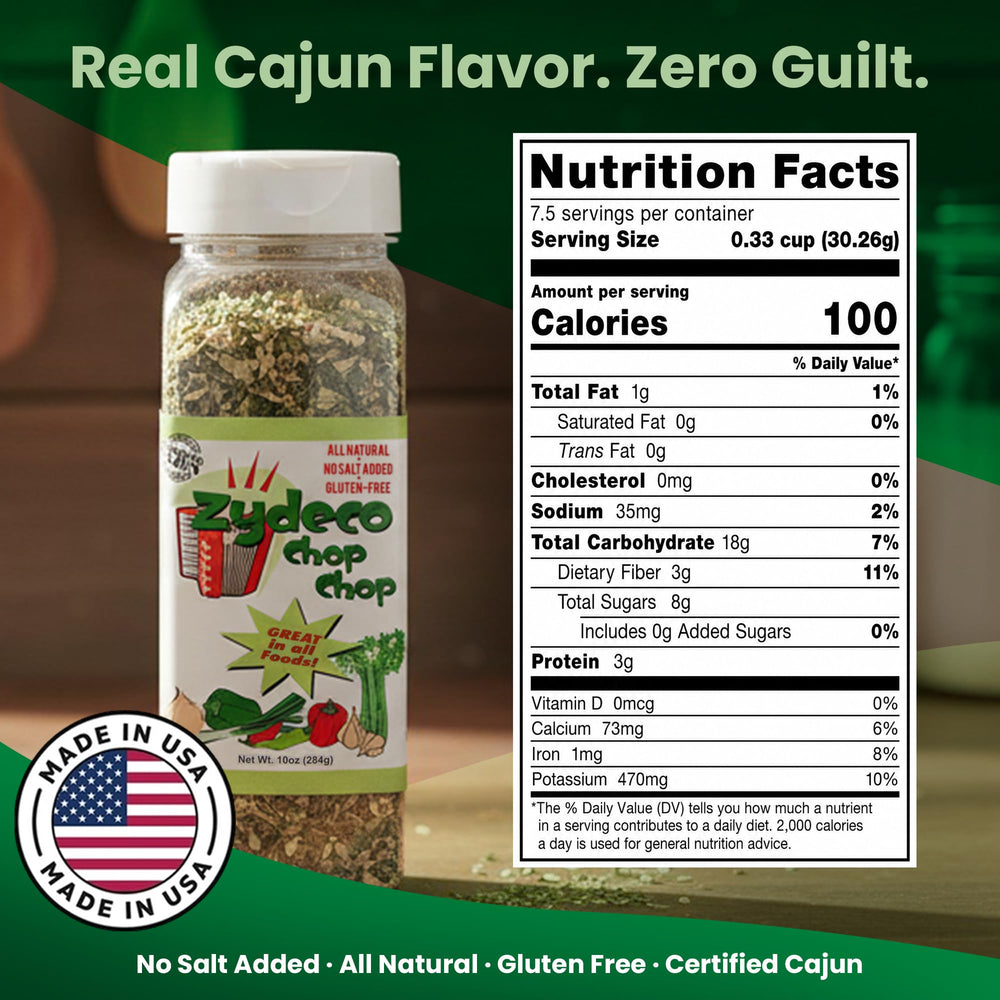Zydeco Chop Chop dried vegetable mix close-up showing texture and authentic flavor