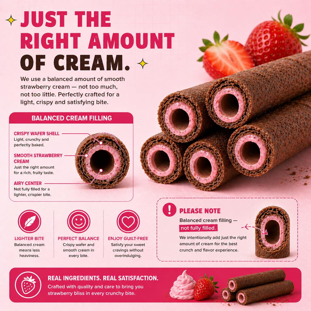 Zyluc split roll revealing creamy strawberry filling for taste