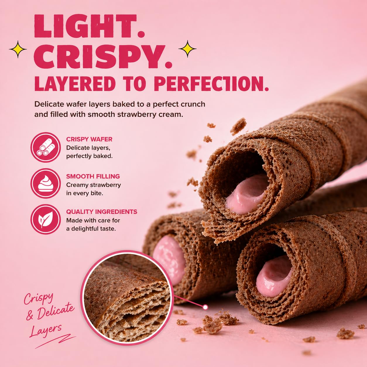 zyluc wafer rolls in hand showing portion size and convenience