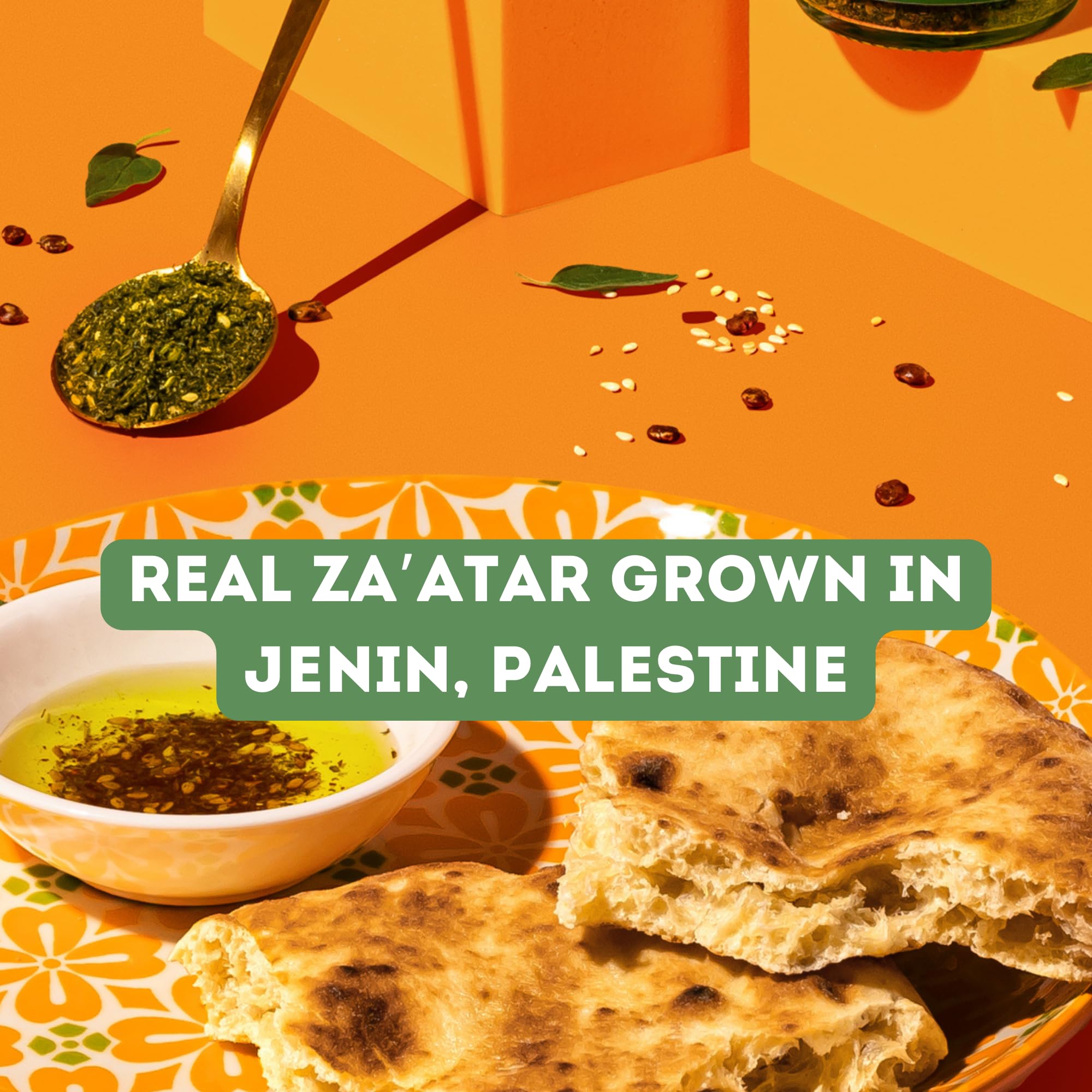 Z&Z zaatar jar label and ingredient list showcasing natural blend